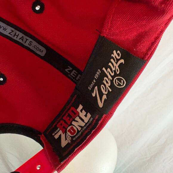Utah Zephyr Red Zone Snapback Hat Collegiate Embroidered - Picture 3 of 7